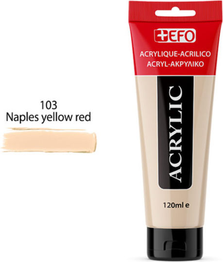 +Efo Acrylic Ακρυλικό Χρώμα Ζωγραφικής Naples Yellow 120ml