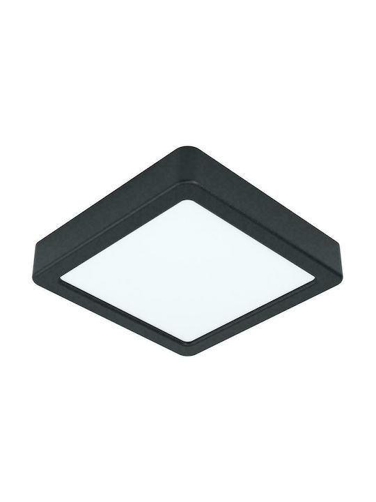 Eglo Fueva 5 Κλασική Μεταλλική Πλαφονιέρα Οροφής με Ενσωματωμένο LED σε Μαύρο χρώμα 16cm
