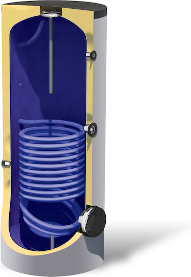 Nobel Boiler Λεβητοστασίου Glass 300lt με έναν Εναλλάκτη για Αντλίες Θερμότητας Διπλής Ενέργειας