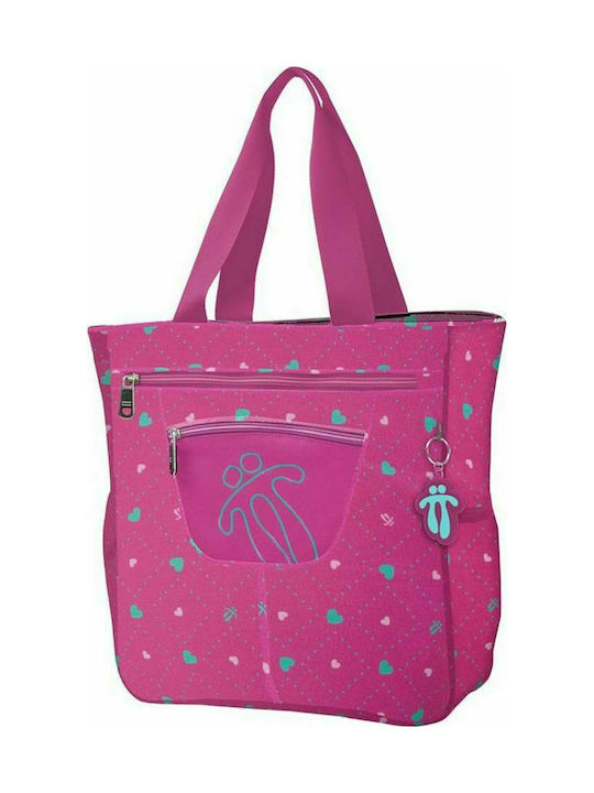 Totto Υφασμάτινη Τσάντα για Ψώνια σε Ροζ χρώμα