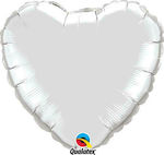 Μπαλόνι 91cm Καρδιά Ασημί