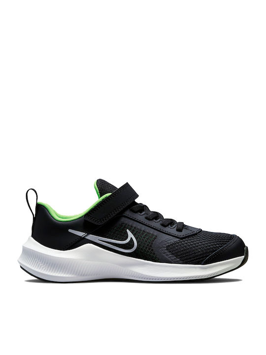 Nike Kids Sports Shoes Running Downshifter 11 Black / Green Strike / Chrome