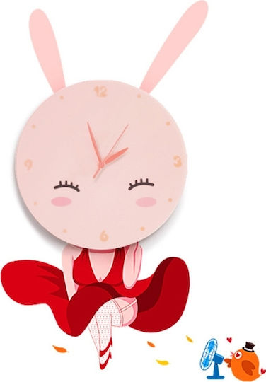 Kinder Wandleuchte LED Kunststoff Milagro Hase mit Uhr