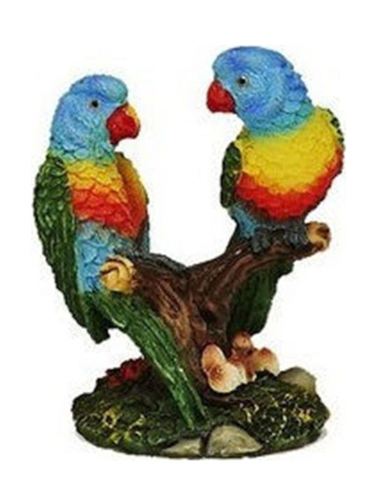 Parrots made of resin colorful with dimensions 5cmx5cmx7cm