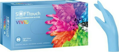 Bournas Medicals Touch Vivid Nitrile Examination Gloves Powder Free Turquoise 1000pcs