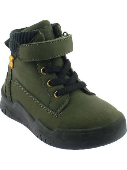 Anatomical Kids Boots with Velcro Khaki