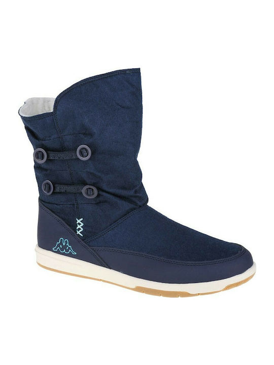 Cream K Kids Snow Boots with Zipper Navy Blue