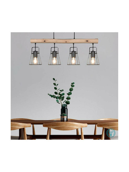 Trio Lighting Jaipur Hängelampe Beige Schiene für 4 Lampen E27 80x150cm.