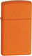 Zippo Slim Windproof Flame Lighter Orange Matte