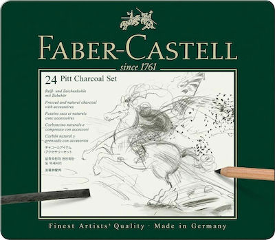 Faber-Castell Wf Pitt Graphite Coal Pencil Beige 24pcs