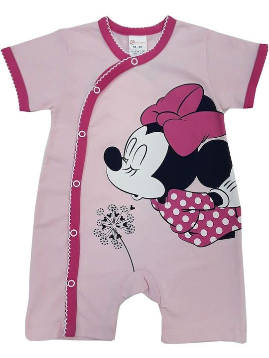 Beboulino Baby Bodysuit Short-Sleeved Pink