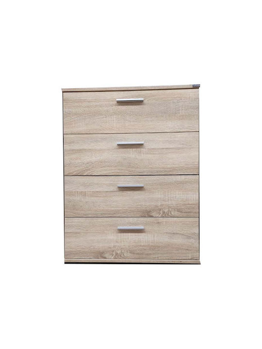 Chest of Drawers of Solid Wood with 4 Drawers Δρυς 73x44x96cm