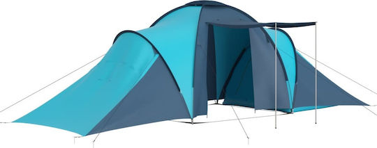 vidaXL Sommer Campingzelt Tunnel Blau für 6 Personen 576x235x150cm