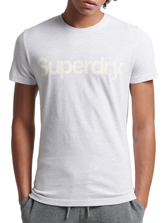 Superdry Ανδρικό T-shirt Γκρι με Λογότυπο
