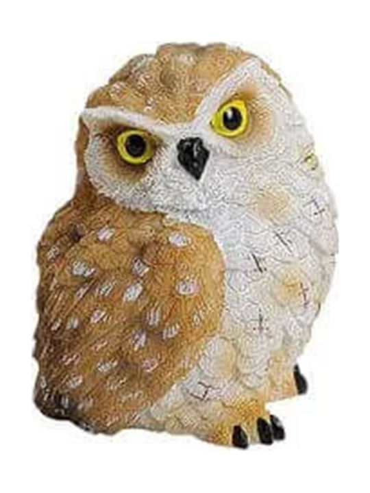 Decorative owl made of resin in light brown color with dimensions 5cmx6cmx5cm