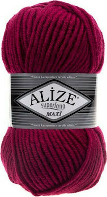 Alize Synthetic Knitting Yarn Superlana Maxi 390 Cherry 100m 100gr