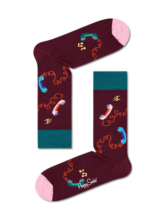 Happy Socks Stay in Touch Чорапи с Дизайн Бордо 1Пакет