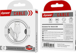 d-power F6001 Reguläres USB 2.0 zu Micro-USB 1m Weiß