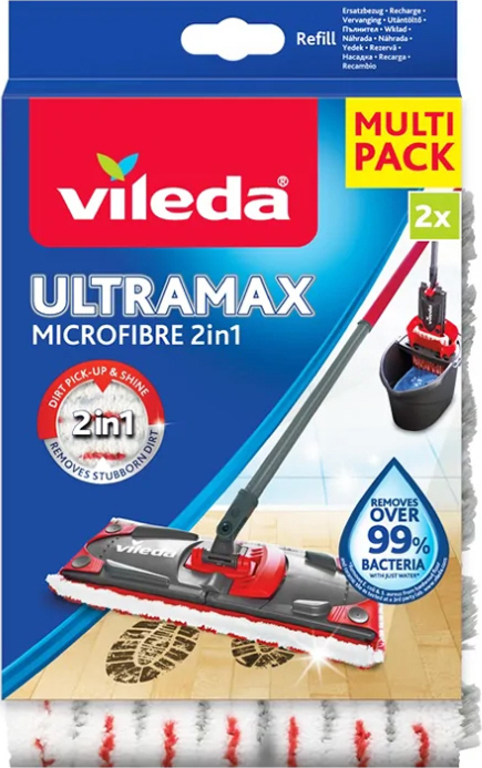 Microfibre Microfibre Part Spare 2 Vileda 2pcs Ultramax Parquet in Mop 1