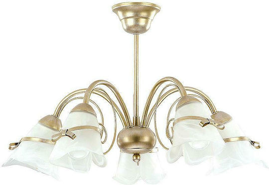 Luminex Kokarda Gold Ceiling Light with E14 Socket