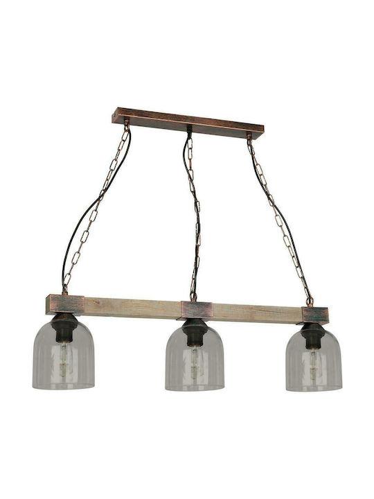 Luminex Hakon Pendant Light Black Rail with Socket E27 70x35cm