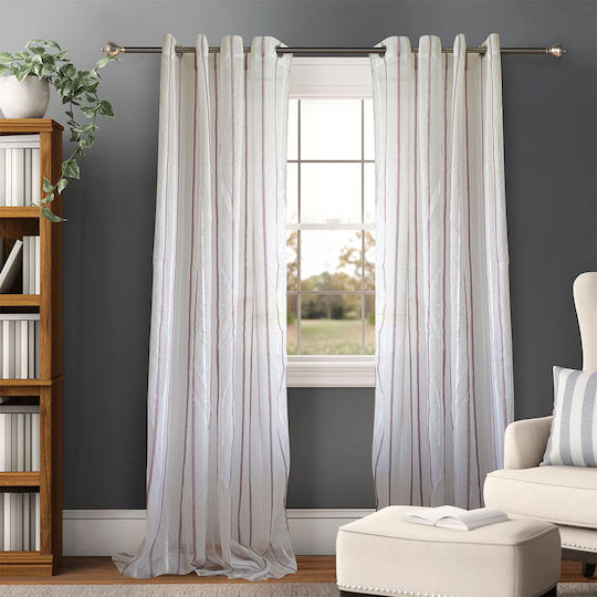 Lino Home Perdea Cu Capse Rips Mov 140x260 cm