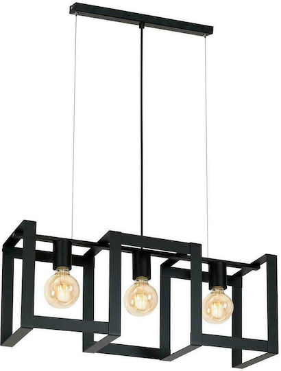 Luminex Kartel Black Ceiling Light with Rope for E27 Socket