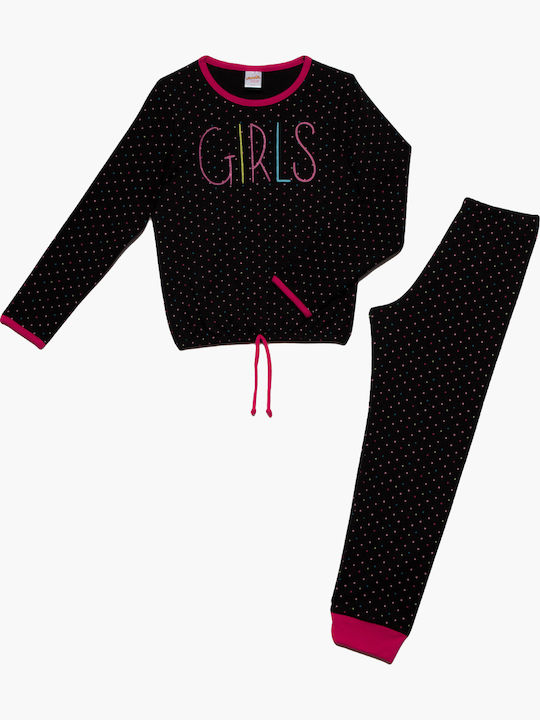 Minerva Kids' Pajamas Winter Black Girls