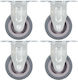 vidaXL Rubber Fixed Wheels 12 Pieces 50mm