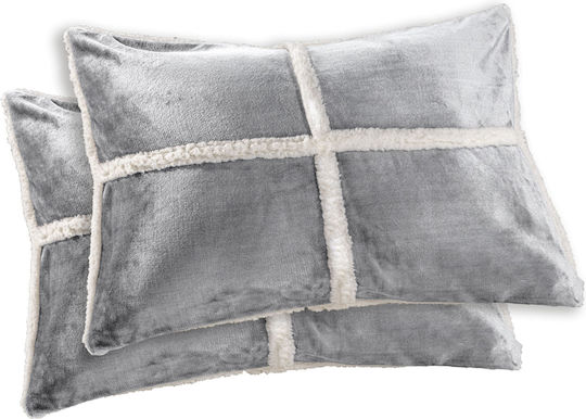 Guy Laroche Astra Σετ Μαξιλαροθήκες Φανελένιες Silver 50x70εκ.