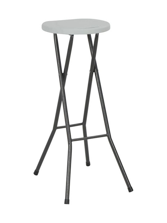 Metallic Garden Stool for Bar Outdoor White / Black 2 Pieces 35x44x80cm