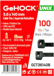 GeHock Legături Cablu Din Plastic 140mmx3.6mm În Culoare Neagră 100 Buc 136140 GeHock Legături Cablu Din Plastic 140mmx3.6mm În Culoare Neagră 100 Buc 136140