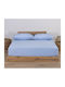 Nef-Nef Homeware Sheet King Size with Elastic 180x200+35cm. Jersey 564 Sky