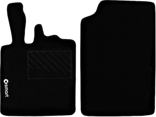Velgum Front Mats 2pcs for Smart ForTwo 2007 2014 Black