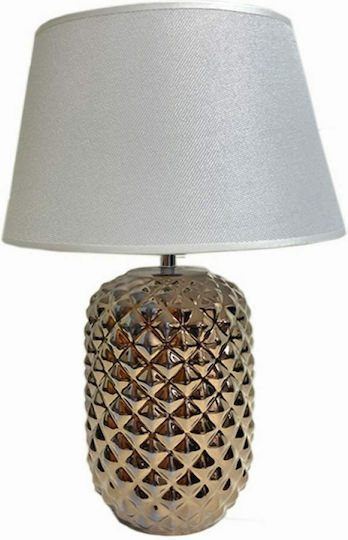 Art et Lumiere Produs Ceramică Lampă de masă cu Abajur Alb și Bază Auriu