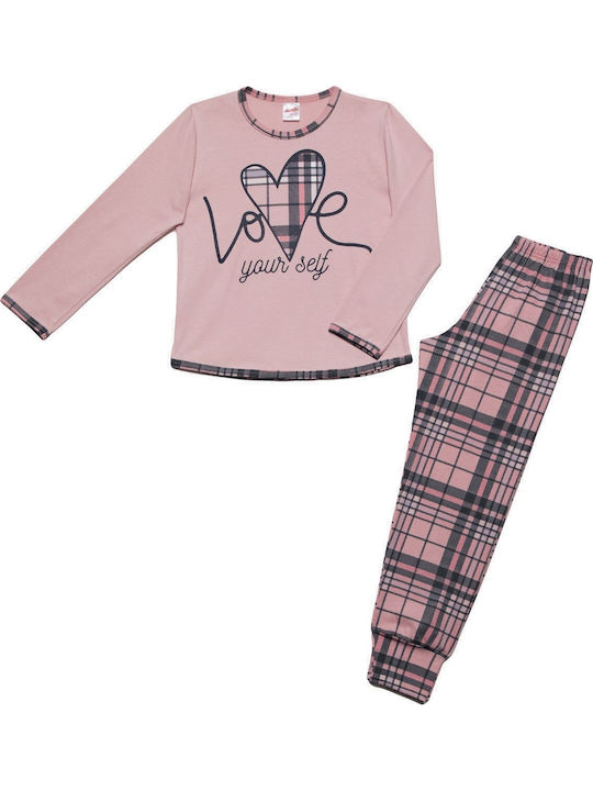 Minerva Kids' Pajamas Winter Pink Love your self