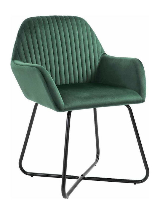 Dining Room Velvet Armchair Green 61x61x84cm 2pcs