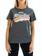 Superdry Vintage Logo Damen T-Shirt Charcoal Marl