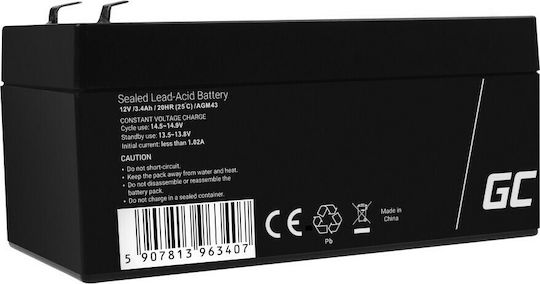 Green Cell Μπαταρία UPS με Χωρητικότητα 3.4Ah και Τάση 12V AGM43