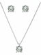 Exis Jewellery Σετ με Κολιέ & Σκουλαρίκια από Ασήμι με Πέτρες