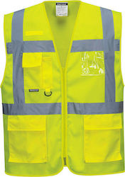 Portwest Men's Work Vest with Reflective Tapes Yellow High Visibility Portwest Men's Work Vest with Reflective Tapes Yellow High Visibility