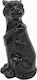 Art et Lumiere Decorative Feline made of Ceramic Tiger in Black 13.5x11.5x30.5cm 1pcs