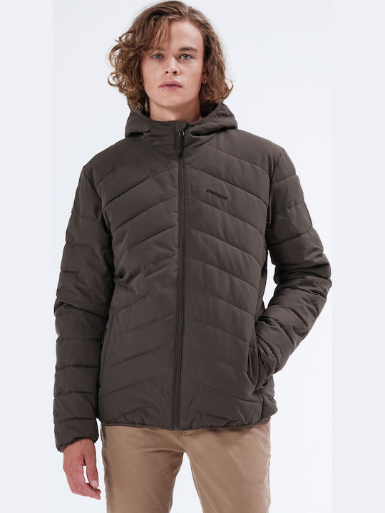 Зимно Мъжко Якето Puffer Водоустойчиво Каки