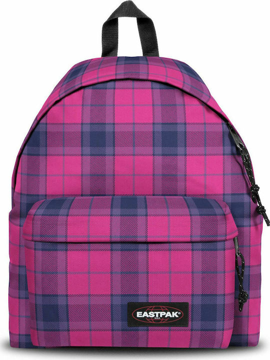 Eastpak Padded Pak'r Checked School Bag Backpack Junior High-High School in Fuchsia color 24lt