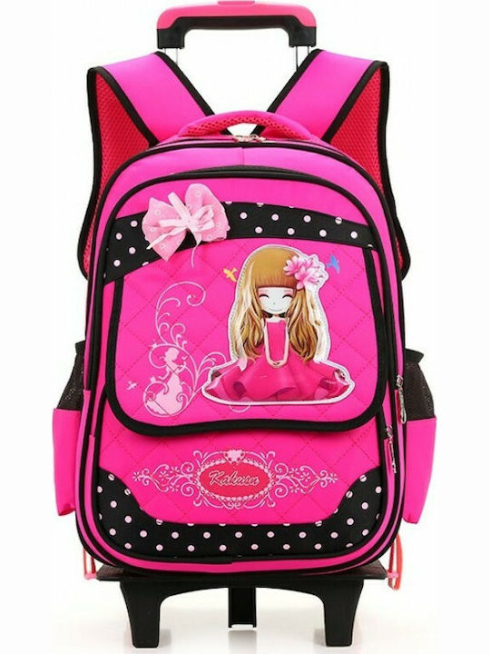 Beautifull Girl School Bag Trolley Elementary, Elementary in Fuchsia color