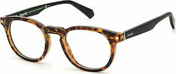 Polaroid Plastic Eyeglass Frame Brown Tortoise PLD D435 086