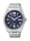 Citizen Ανδρικό Ρολόι 42mm Eco - Drive με Ασημί Μεταλλικό Μπρασελέ
