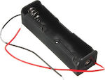 Single Slot 18650 3.7V Battery Case/Holder with Wires