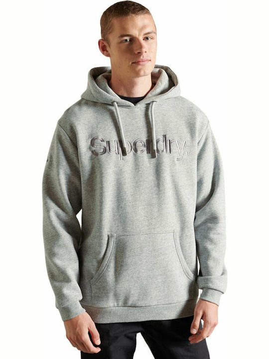 Superdry Φούτερ με Κουκούλα Γκρι