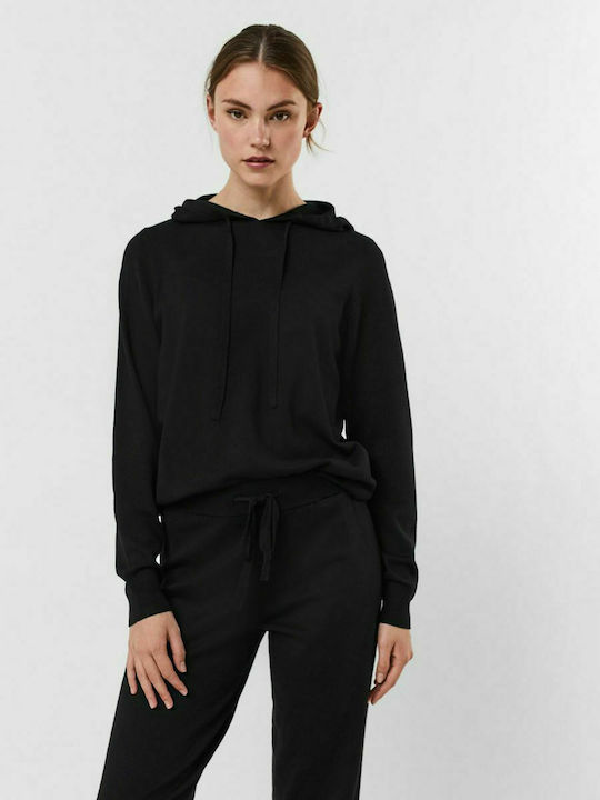 Vero Moda Women's Long Sleeve Pullover with Hood Black